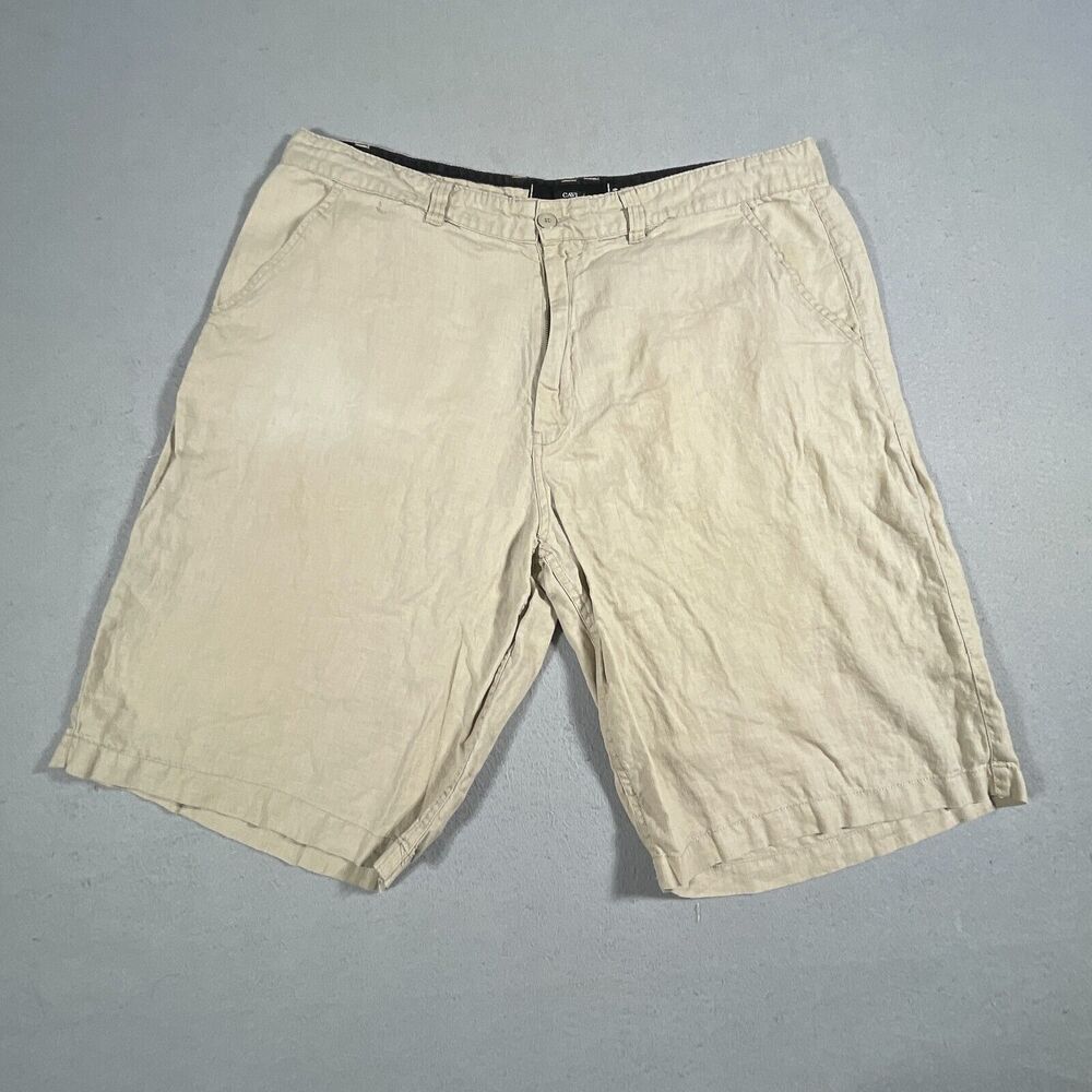 CAVI Shorts Men 44 Beige Linen Casual Vacation Travel Coastal‎ Chinos